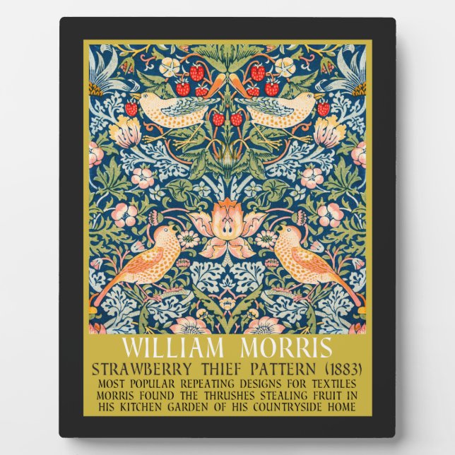 Placa Expositora ladrón de fresa - Diseño de William Morris (Frente)