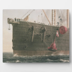 Placa Expositora Lanzando la boya, 8 de agosto de 1865, marcando el
