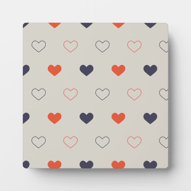 Placa Expositora Large - Lovely hearts / orange cream dark (Frente)