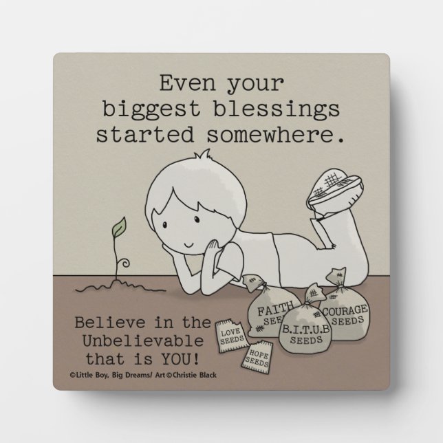 Placa Expositora Las Bendiciones Comenzaron En Algún Lugar (Frente)