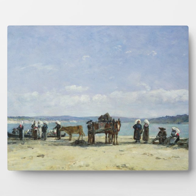 Placa Expositora Las esposas de los pescadores de Breton, 1870-73 ( (Frente)
