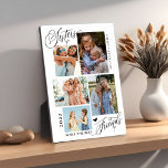Placa Expositora Las Hermanas Hacen El Mejor Collage de fotos De Am<br><div class="desc">Sisters Make The Best Friends photo collage keepsake incluye 5 fotos,  el guión de tipografía '' Las hermanas hacen los mejores amigos'' en letras,  nombres y año a la moda. Perfecto regalo personalizado para las hermanas.</div>