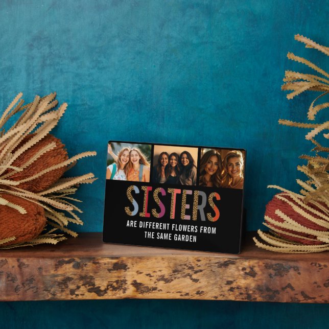 Placa Expositora Las Hermanas Son Distintas Flores Personalizado Fo (Lado)