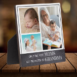 Placa Expositora Las Mejores Madres Se Promocionan Al Collage de fo<br><div class="desc">placa de collage de fotos de personalizados con la cita "Sólo las mejores mamás son ascendidas a la abuela" para hacer que la abuela se sienta especial. Un regalo único para el día de la madre,  el día de los abuelos y el cumpleaños de la abuela.</div>