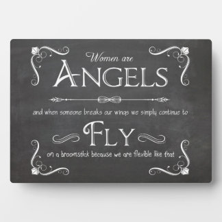 Placa Expositora Las Mujeres Son Angels-A Whimsical Simular Chalkbo
