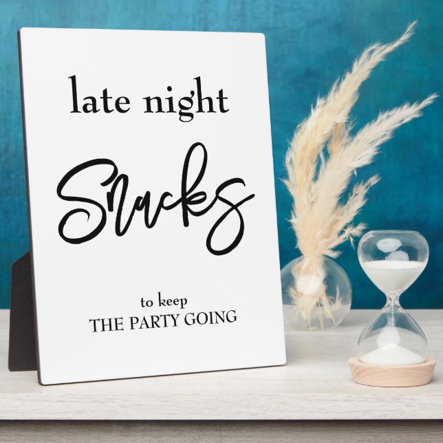 Placa Expositora Late night Snack wedding sign Tabletop (Lado)