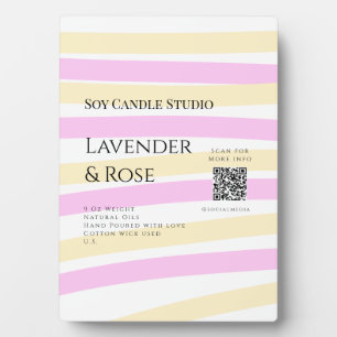 Placa Expositora Lavender rosa soja negocios de velas añadir código