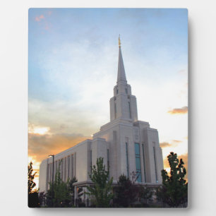Placa Expositora LDS mormon Oquirrh Mountain Utah temple
