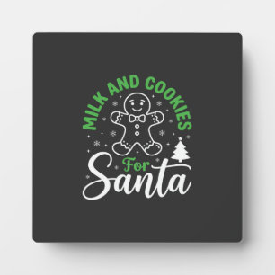 Placa Expositora Leche y Galletas de Navidad para Santa