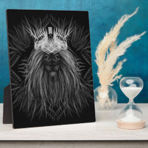 Placa Expositora León con monograma de la corona