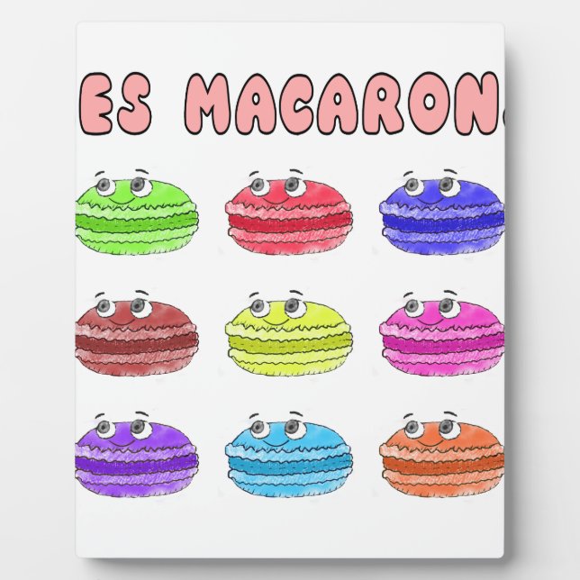 Placa Expositora Les Macarons Cute Personalizado (Frente)