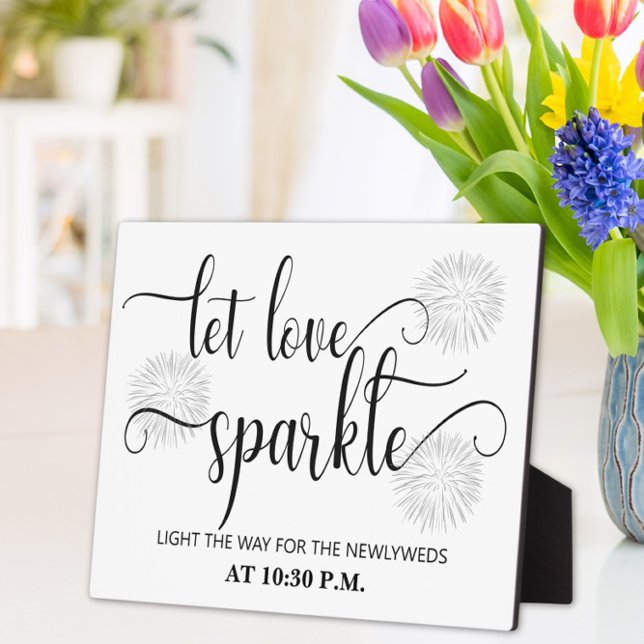 Placa Expositora Let love sparkle wedding sign Tabletop Plaque (Subido por el creador)