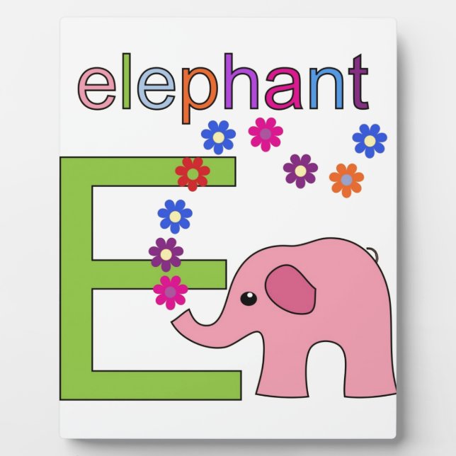 Placa Expositora Letra elefante e (Frente)