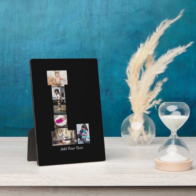 Placa Expositora Letra negra y blanca L Collage de fotos (Lado)