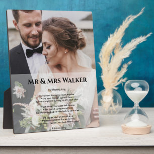 Placa Expositora letras de canción de boda foto