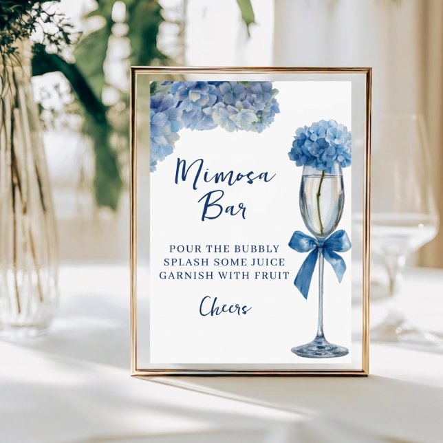 Placa Expositora Letrero de barra de Mimosa de hidrangea azul para  (Subido por el creador)
