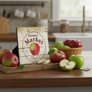 Placa Expositora letrero de manzanas de mercado de agricultores