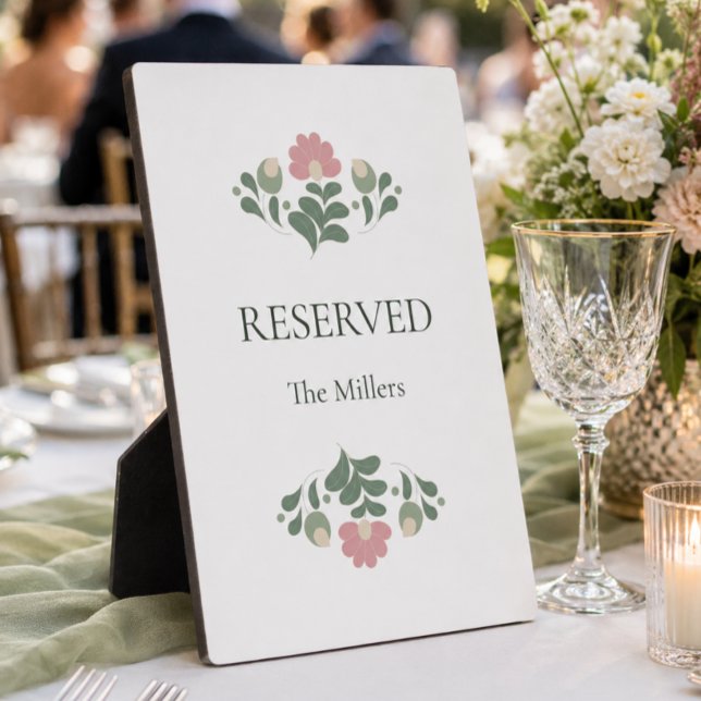 Placa Expositora Letrero de mesa de boda reservada personalizada (Elegant  personalized Reserved table sign for luxury wedding reception styling)