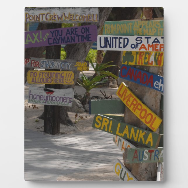 Placa Expositora Letrero Rum Point Grand Cayman (Frente)
