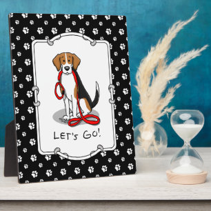 Placa Expositora Let's Go! (walk) Beagle Dog (tri color 3) Cute