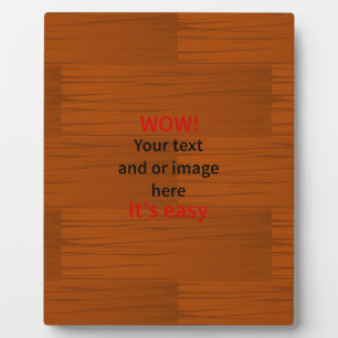 Placa Expositora Leyenda base de madera Añadir su propio texto