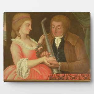 Placa Expositora Leyendo la palma (aceite sobre lienzo)
