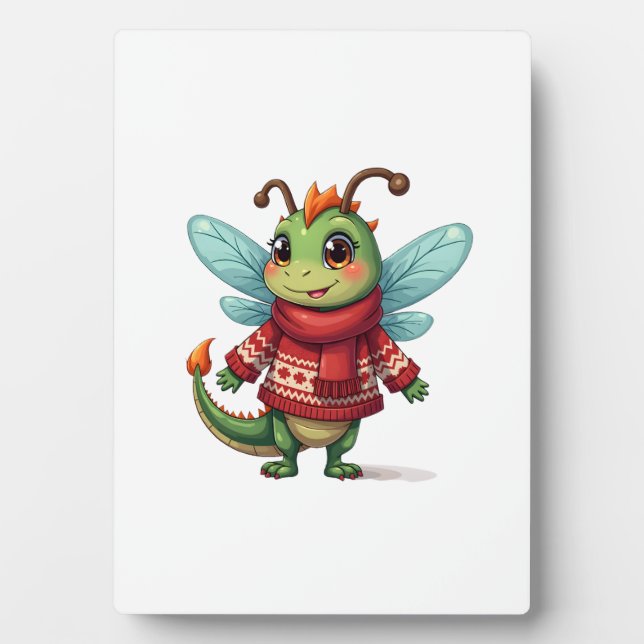 Placa Expositora Libélula de Navidad Acogedora (Frente)