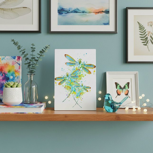 Placa Expositora Libélula teal salpicadura  (Subido por el creador)