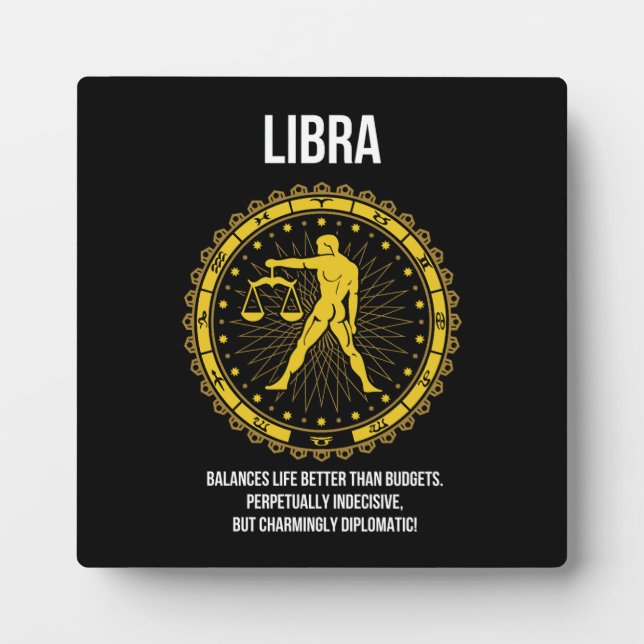 Placa Expositora Libra - Horóscopo, humor gracioso del Rótulo Zodia (Frente)