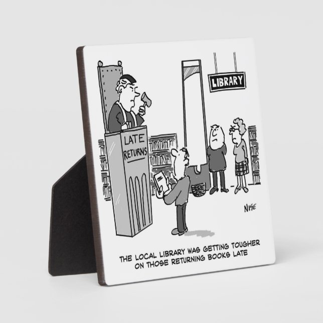 Placa Expositora Libro de biblioteca tardío. Sanción severa. Divert (Anverso)