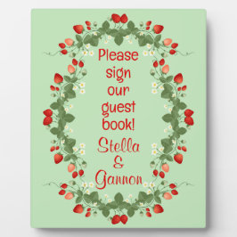 Placa Expositora Libro de invitado de fresas de verano delicioso