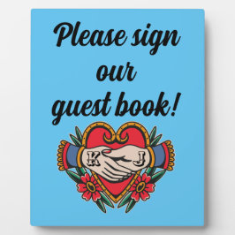 Placa Expositora Libro de invitados Boda de tatuaje para la boda