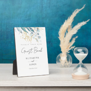 Placa Expositora Libro de invitados de boda Blanco (Imitar) Blue Go
