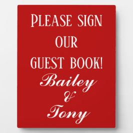 Placa Expositora Libro de invitados para parejas militares de estil