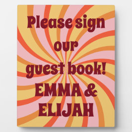 Placa Expositora Libro de invitados Psicodélico Far-Out