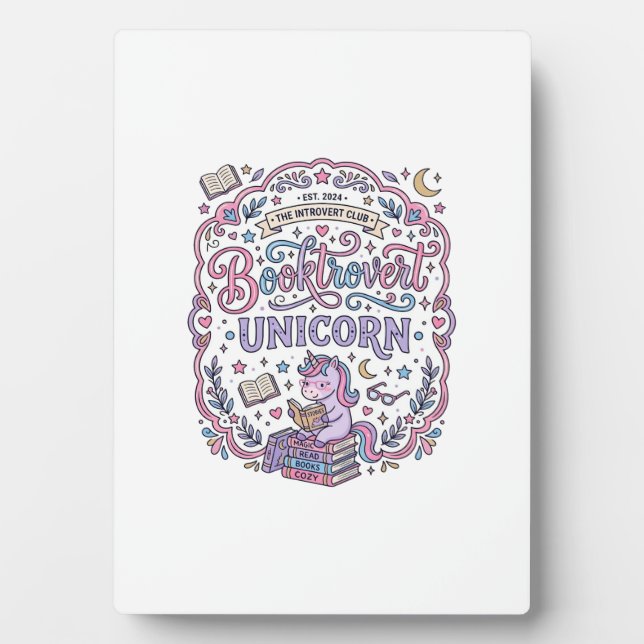 Placa Expositora Libro de Unicornio Divertido Regalo Diseño (Frente)