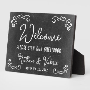 Placa Expositora Libro de visitas de bienvenida de boda estilo gran
