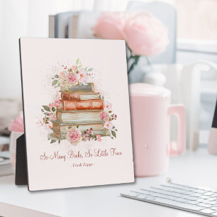 Placa Expositora Libros de Citas Personalizadas y Rosas Rosadas Vin