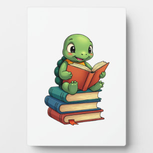 Placa Expositora Libros de lectura de tortugas adorables (3)