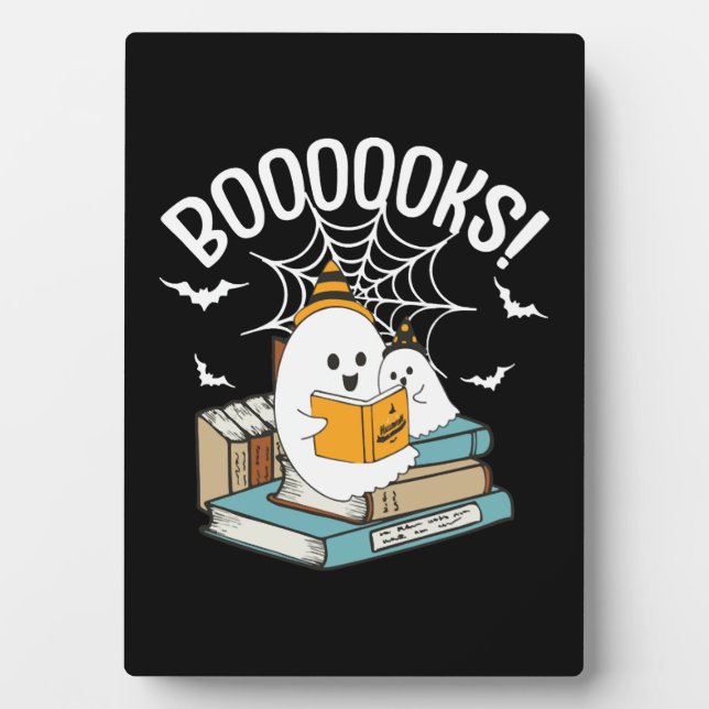 Placa Expositora Libros Fantasma Leer libros Halloween Lectura dive (Frente)