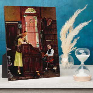 Placa Expositora Licencia matrimonial de Norman Rockwell