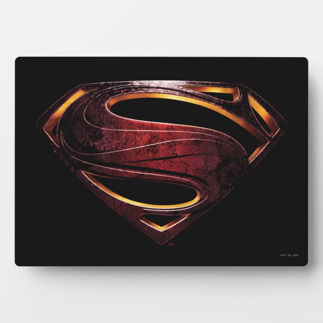 Placa Expositora Liga de la Justicia | Símbolo de superman metálico (Frente)