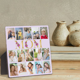 Placa Expositora Lilac de Collage de fotos vertical de 15 letras de