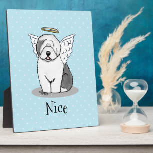 Placa Expositora Lindo Angel Viejo Oveja Inglés (Gris 1) - Cute