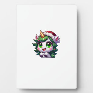 Placa Expositora Lindo Unicornio de Navidad en Disfraz de Árbol Dib