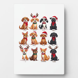 Placa Expositora Lindos 12 perros de Navidad. Perros divertidos ama