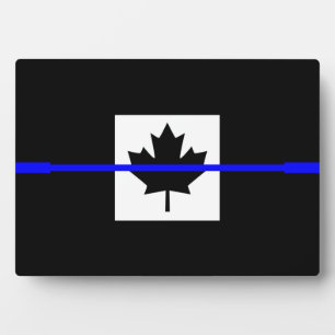 Placa Expositora Línea Azul delgada en bandera canadiense