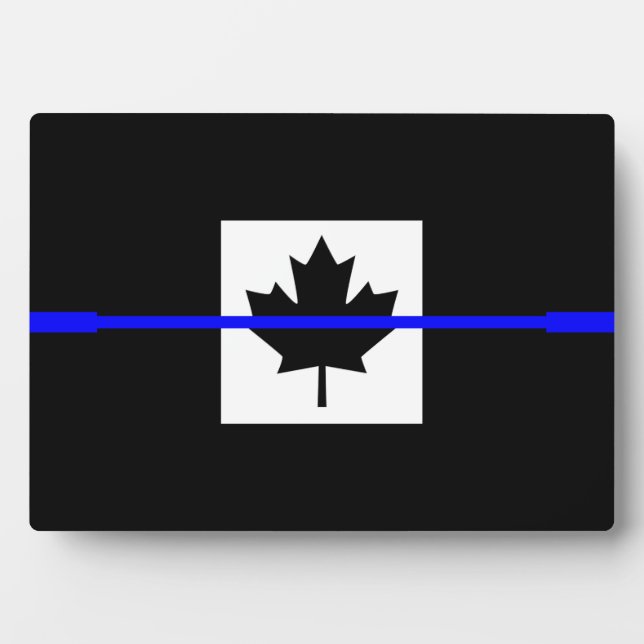 Placa Expositora Línea Azul delgada en bandera canadiense (Frente)