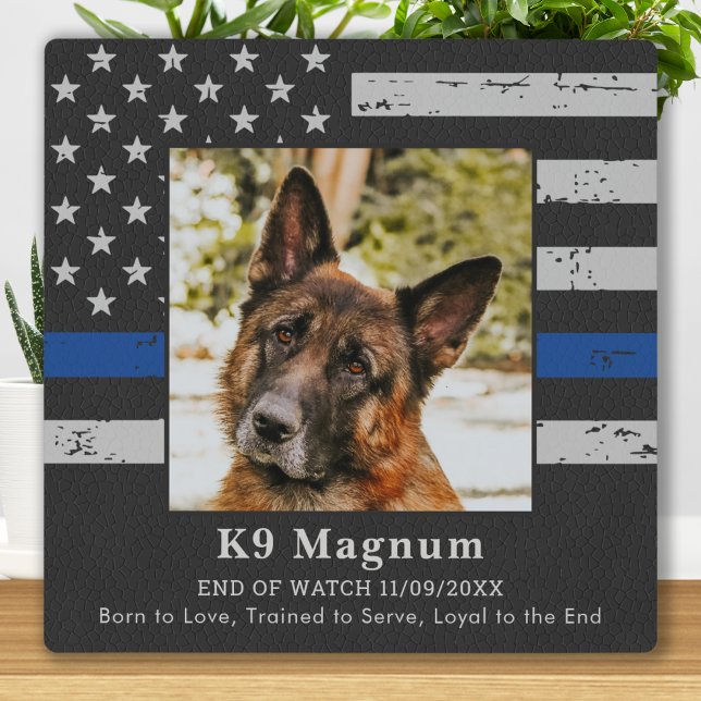 Placa Expositora Línea Azul delgada - Fotografía de perro de la pol (Subido por el creador)
