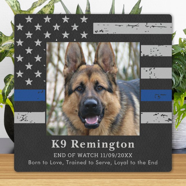Placa Expositora Línea Azul Fina Memorial del Perro Policía K9 Ofic (Subido por el creador)